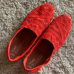 Neon orange crotchet Toms